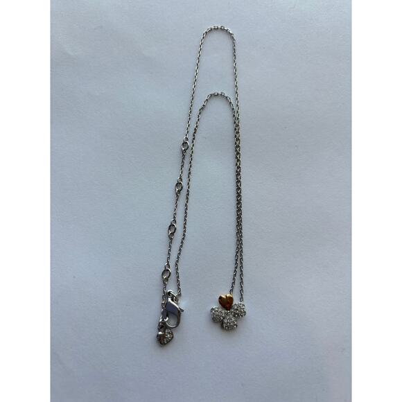 SWAROVSKI CRYSTAL “Lucky Clover and Heart” NECKLACE - Picture 2 of 4